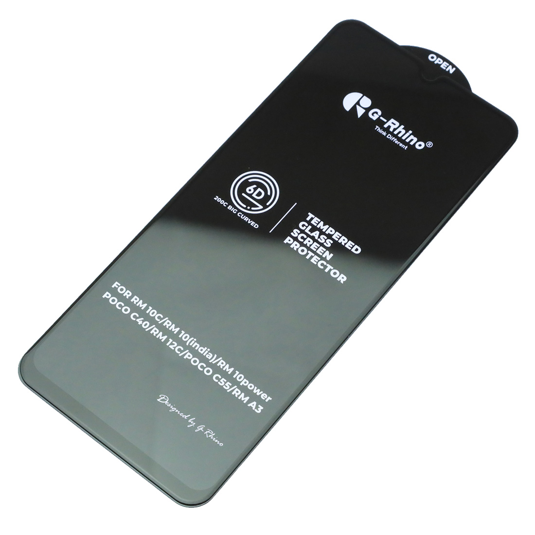 Защитное стекло 6D G-Rhino 200C для XIAOMI Redmi 10C, Redmi 12C, Redmi A3, Redmi A3x, XIAOMI POCO C40, POCO C55, POCO C61, POCO C63, цвет окантовки черный (Тип 1)