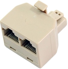Переходник-разветвитель VCOM 8P8C Plug/2-8P8C Jack.