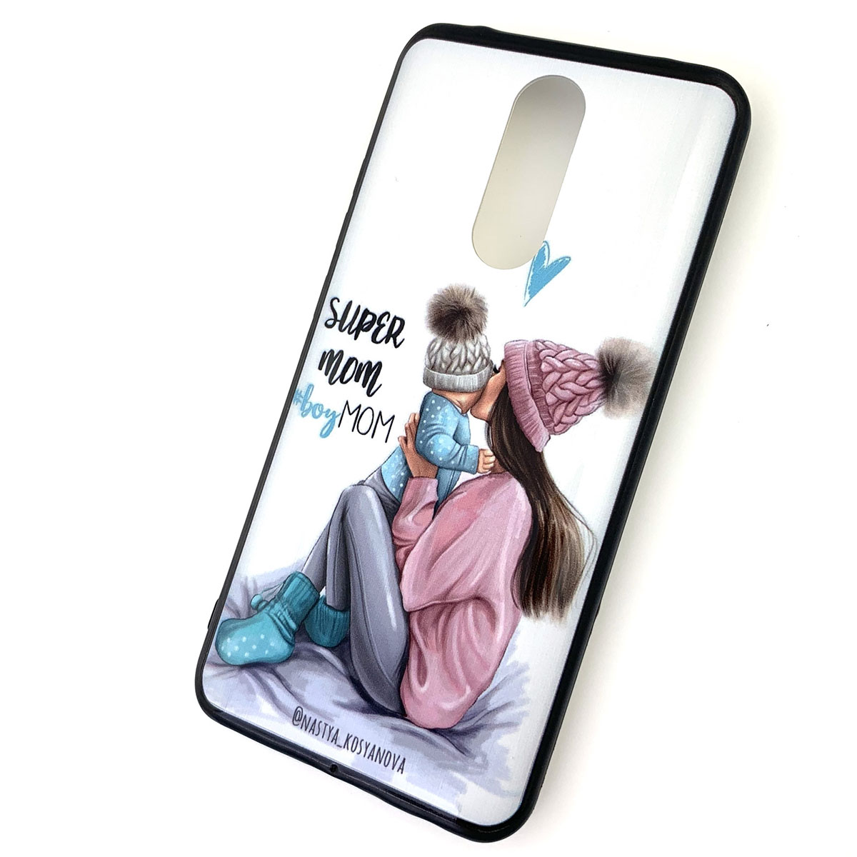 Чехол накладка для XIAOMI Redmi 8, силикон, рисунок super MOM boy MOM.