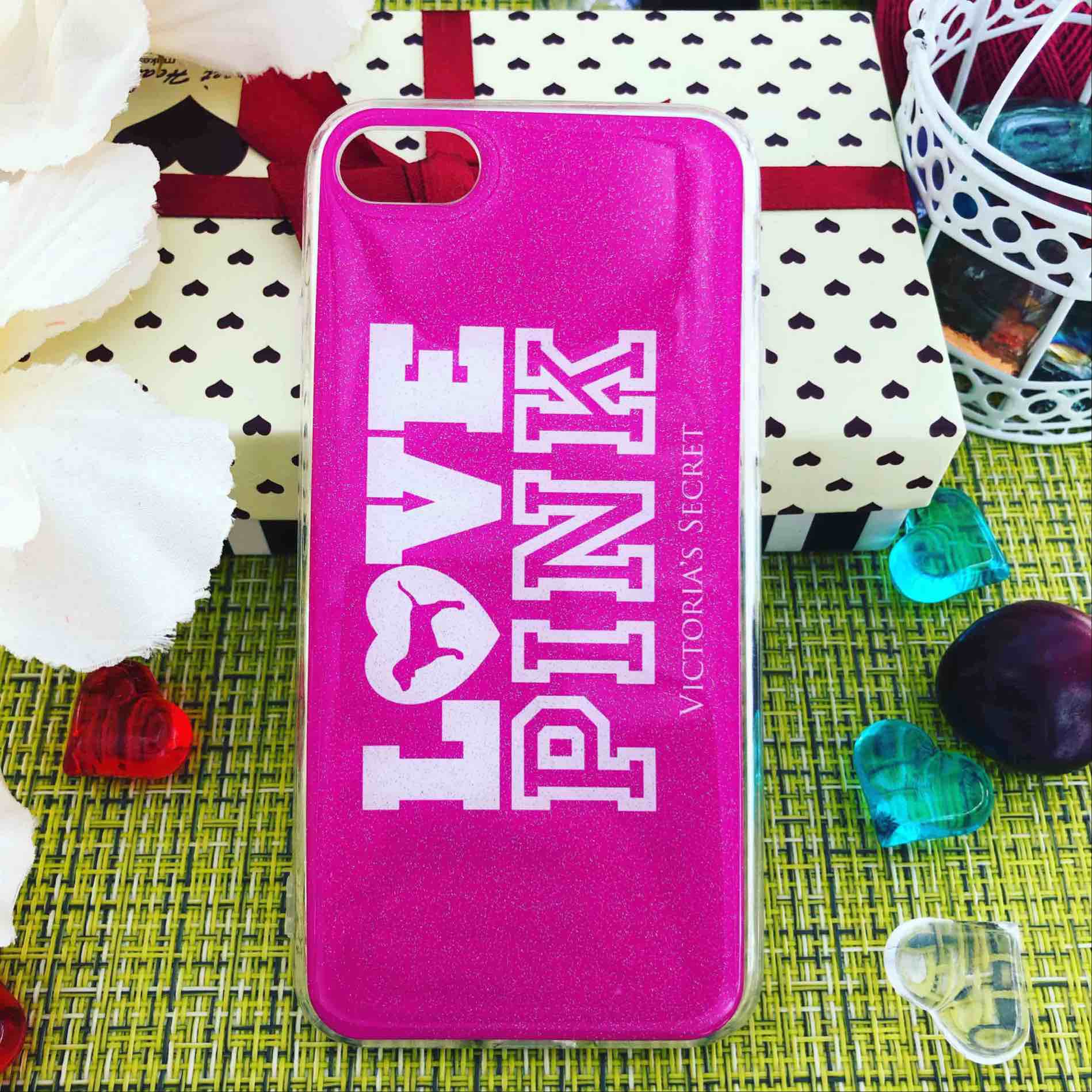 Чехол накладка для APPLE iPhone 7, 8, силикон, рисунок LOVE PINK Victorias SECRET.