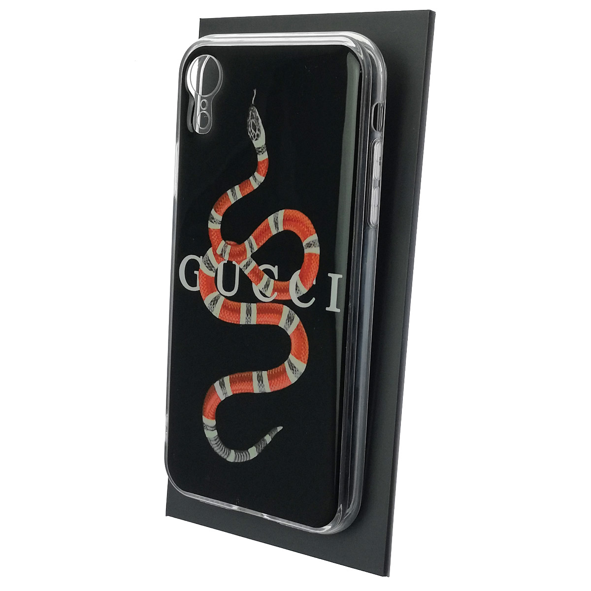 Чехол накладка для APPLE iPhone XR, силикон, глянцевый, рисунок Змея GUCCI