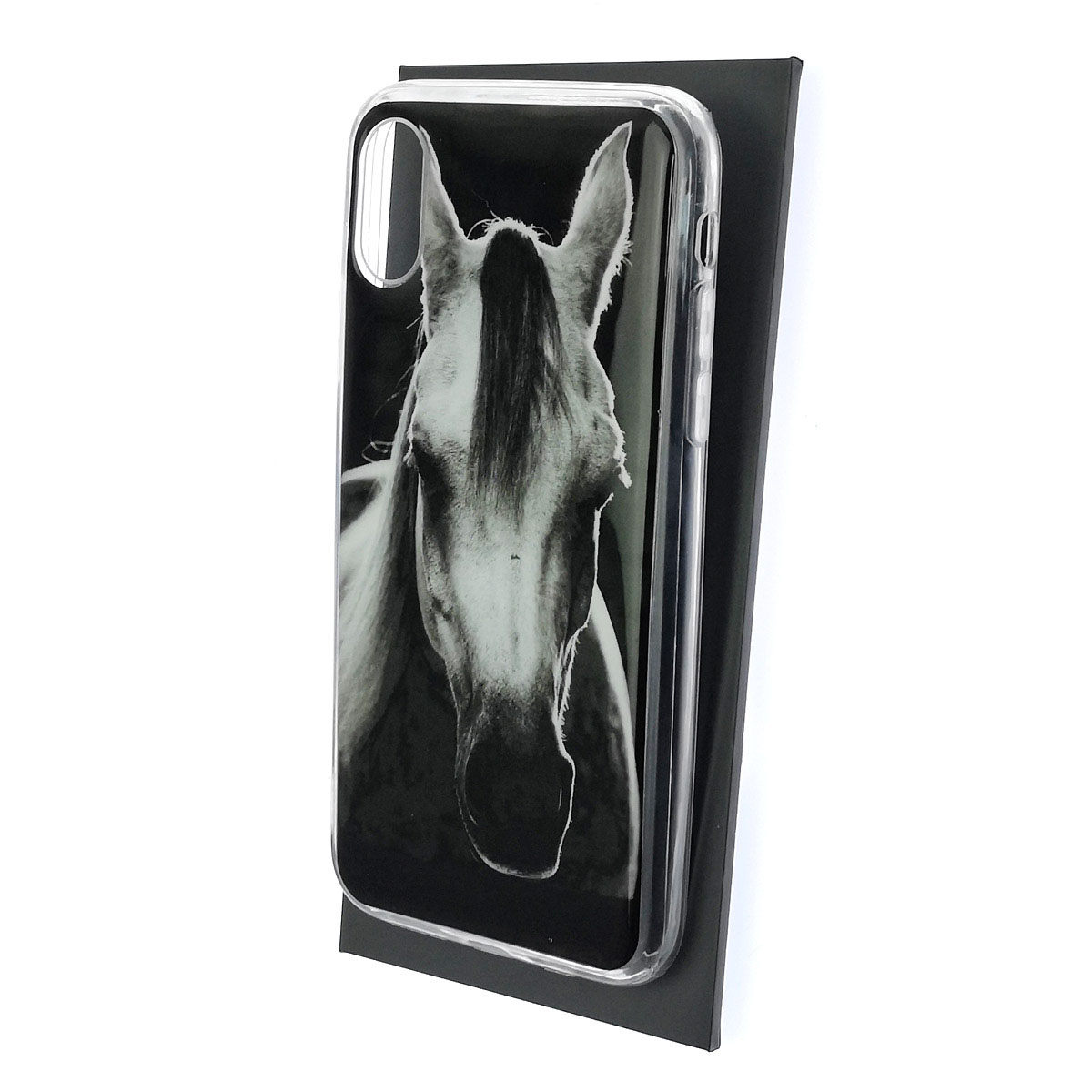 Чехол накладка для APPLE iPhone X, iPhone XS, силикон, глянцевый, рисунок Серый конь