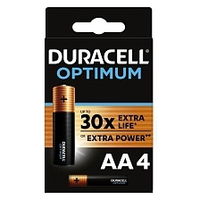 Батарейка DURACELL OPTIMUM LR6 AA BL4 Alkaline 1.5V Батарейка DURACELL OPTIMUM LR6 AA BL4 Alkaline 1.5V