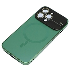 Чехол накладка AUTO FOCUS с поддержкой MagSafe для APPLE iPhone 13 Pro (6.1"), силикон, стекло, защита камеры, цвет зеленый