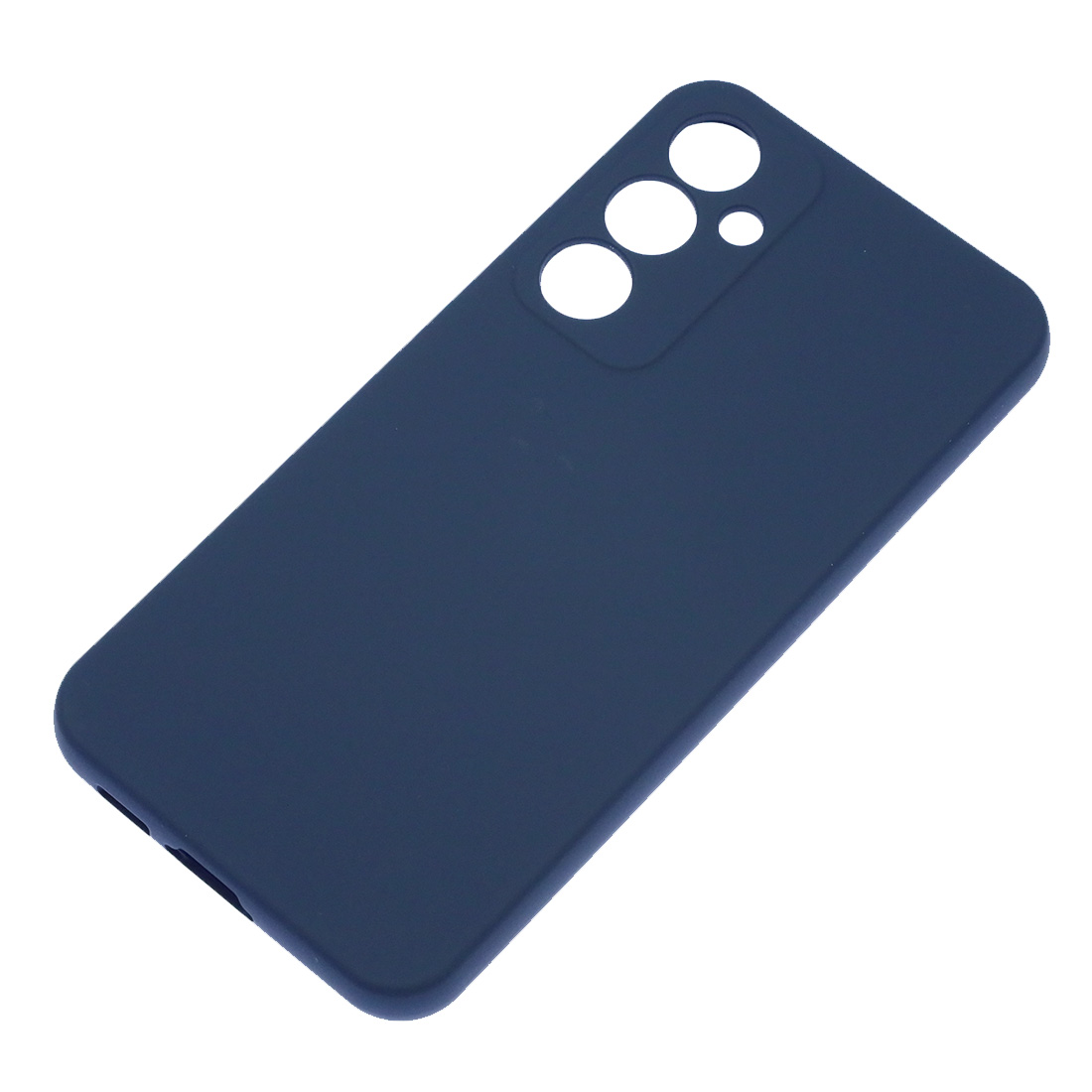 Чехол накладка Silicon Cover для SAMSUNG Galaxy S23 FE, защита камеры, силикон, бархат, цвет темно синий