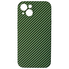 Чехол накладка KING для APPLE iPhone 13 (6.1"), силикон, бархат, карбон, цвет зеленый