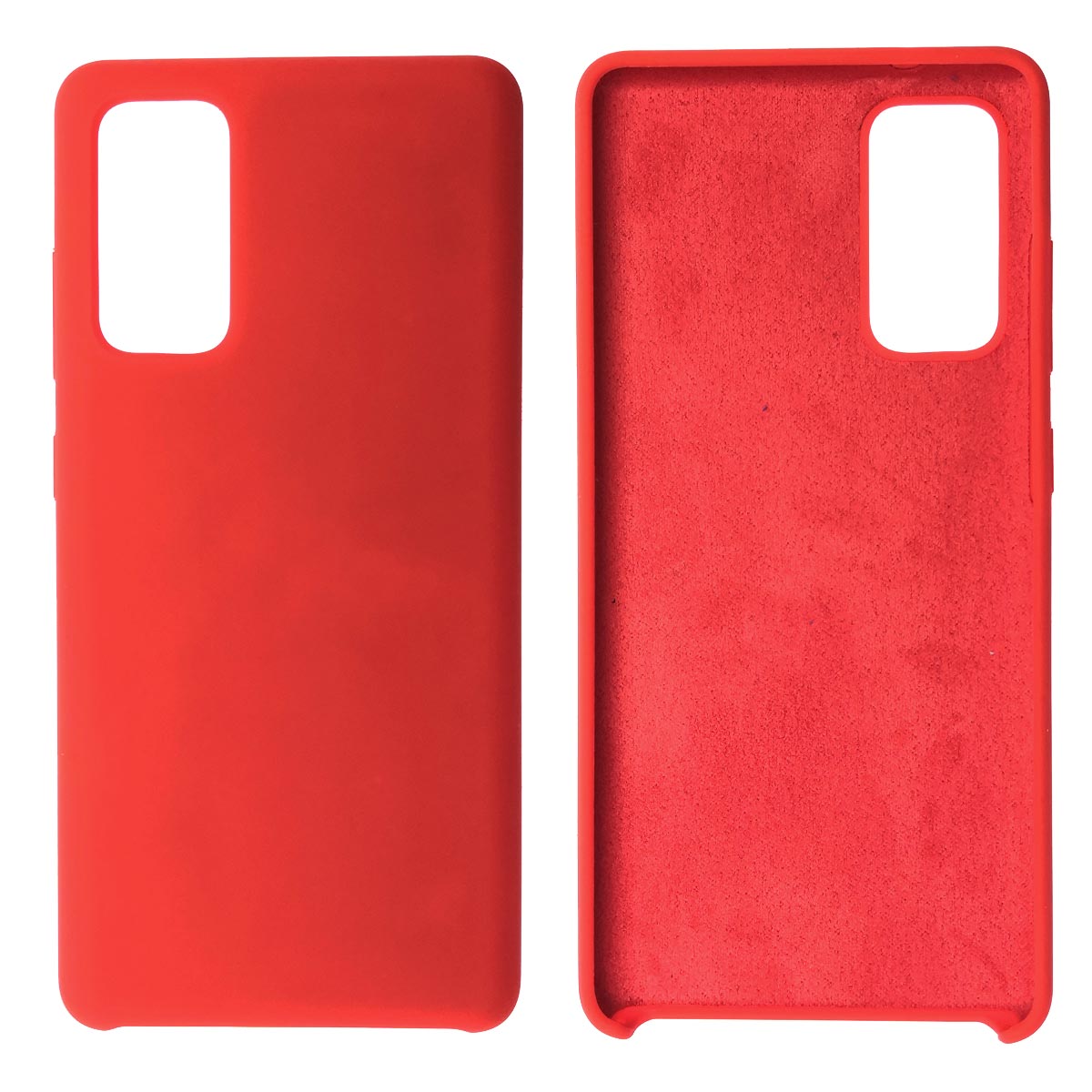 Чехол накладка Silicon Cover для SAMSUNG Galaxy S20FE, силикон, бархат, цвет  красный