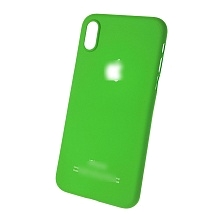 Чехол накладка Soft Touch для APPLE iPhone X, пластик, вырез под логотип, цвет зеленый.