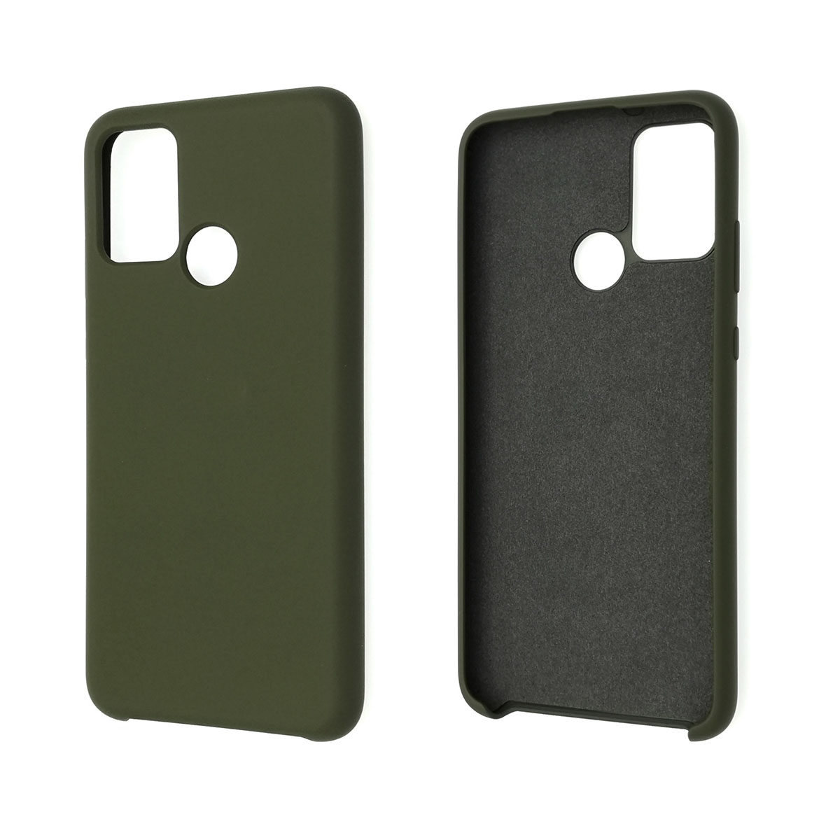Чехол накладка Silicon Cover для HUAWEI Honor 9A (MOA-LX9N), силикон, бархат, цвет оливковый.