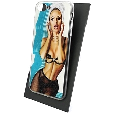 Чехол накладка для APPLE iPhone 7 Plus, iPhone 8 Plus, силикон, блестки, глянцевый, рисунок Удивительная девушка