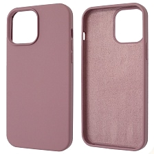 Чехол накладка Silicon Case для APPLE iPhone 13 Pro Max (6.7), силикон, бархат, цвет светло лиловый