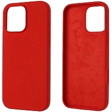 Чехол накладка Silicon Case для APPLE iPhone 16 Pro Max (6.9"), силикон, бархат, цвет красный