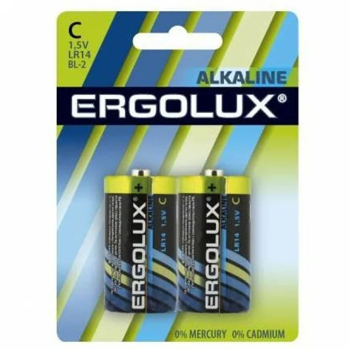 Батарейка ERGOLUX LR14 C BL2 Alkaline 1.5V