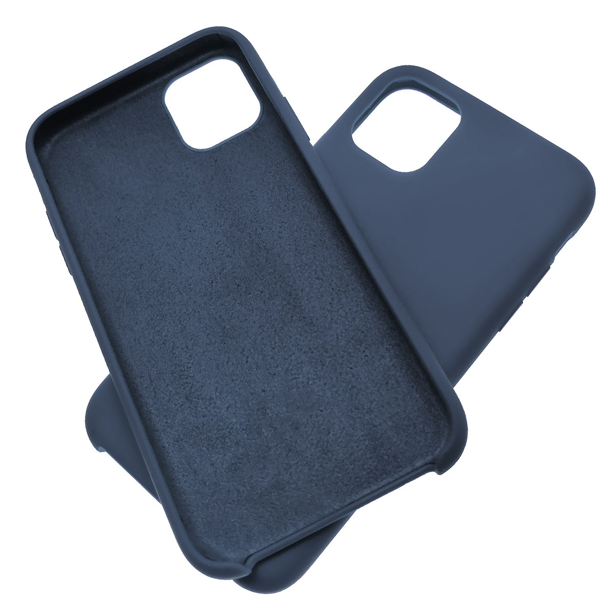 Чехол накладка Silicon Case для APPLE iPhone 11 Pro MAX 2019, силикон, бархат, цвет темно синий