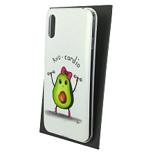 Чехол накладка Vinil для XIAOMI Redmi 9A, силикон, рисунок Avo cardio, цвет белый