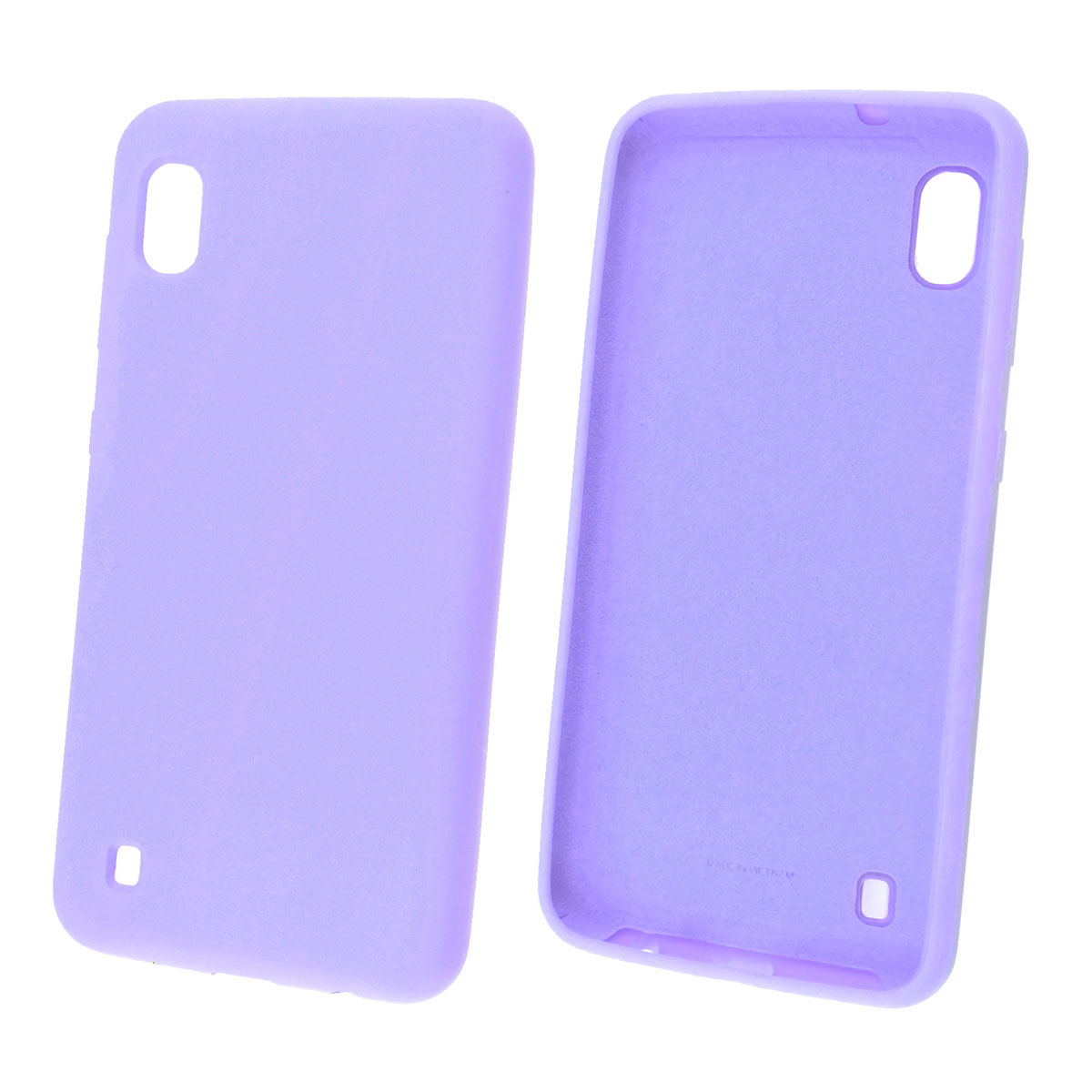 Чехол накладка Silicon Cover для Samsung A10 2019 (SM-A105), силикон, бархат, цвет светло фиолетовый.