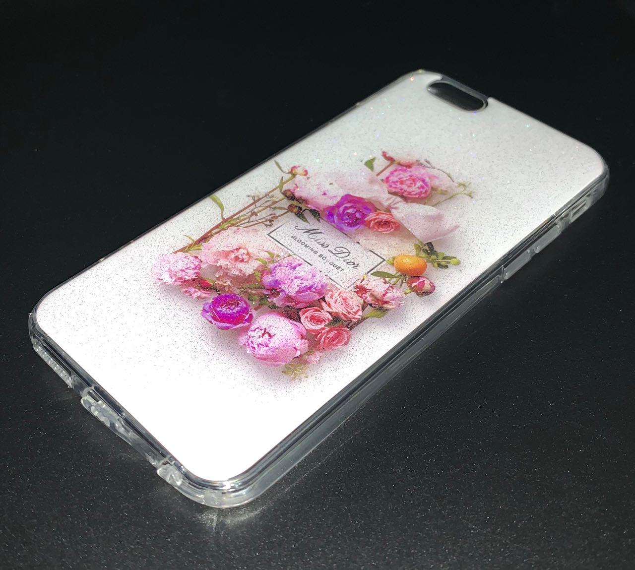 Чехол накладка для APPLE iPhone 6, 6S, силикон, рисунок Miss Dior Blooming  Bouquet.