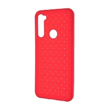 Чехол накладка для XIAOMI Redmi Note 8T, силикон, плетение, цвет красный.