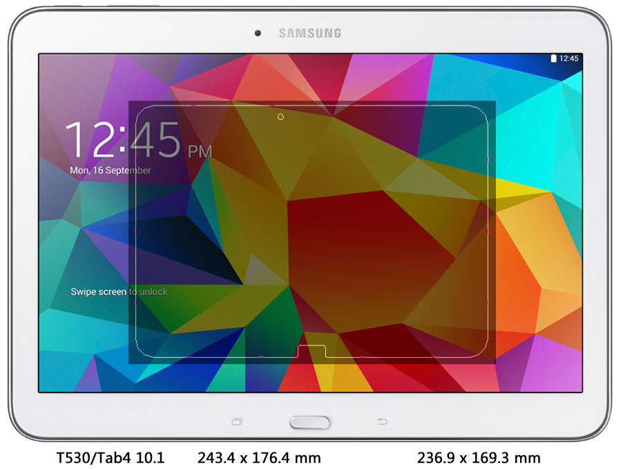Защитное стекло для Samsung T530/ Galaxy Grand Tab 4 10.1 толщина 0,26mm.
