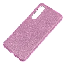 Чехол накладка Shine для HUAWEI P30 (ELE-L29, ELE-L09), силикон, блестки, цвет розовый