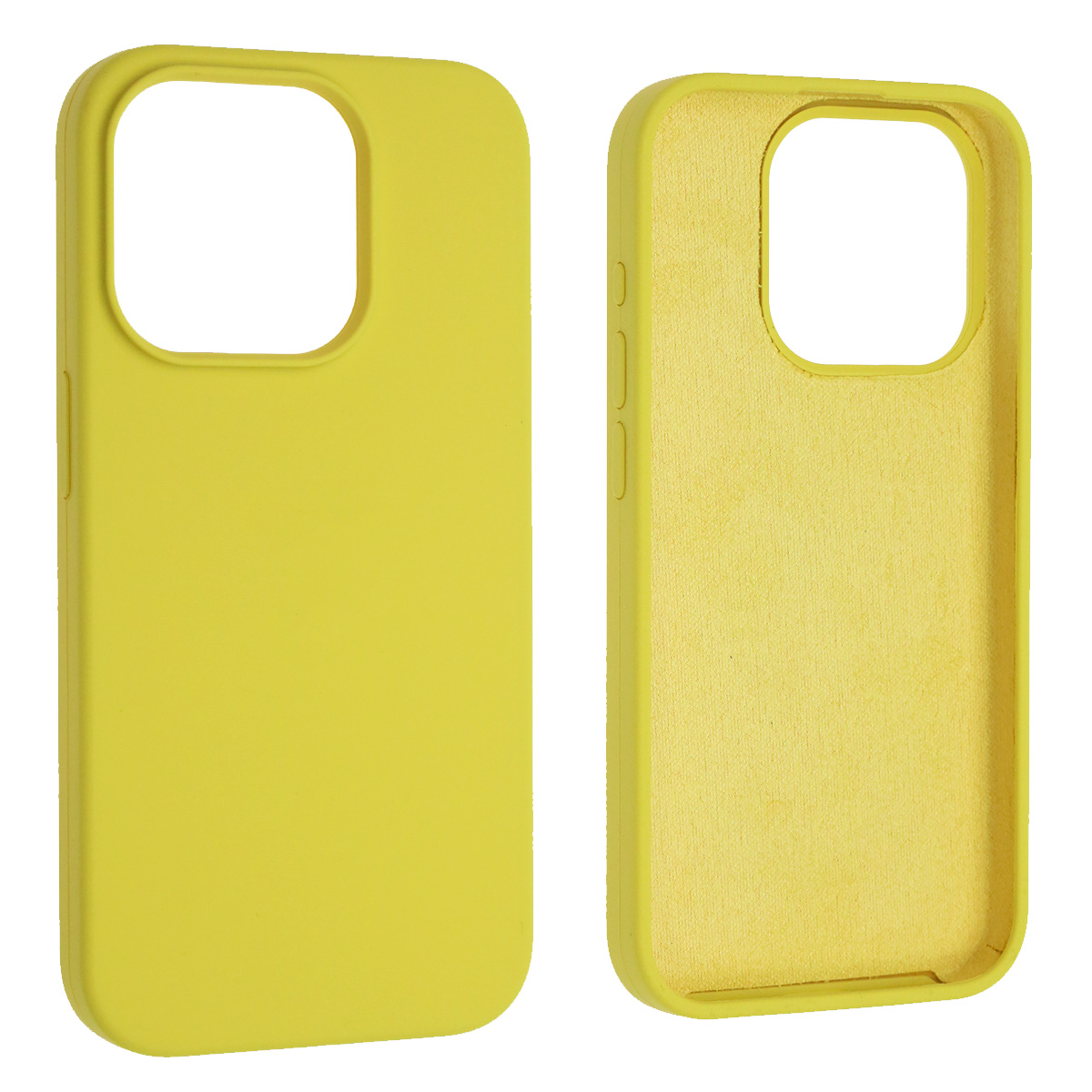 Чехол накладка Silicon Case для APPLE iPhone 15 Pro (6.1"), силикон, бархат, цвет желтый