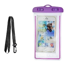 Чехол водонепроницаемый с жесткими краями, с нашейной лентой, цвет фиолетовый