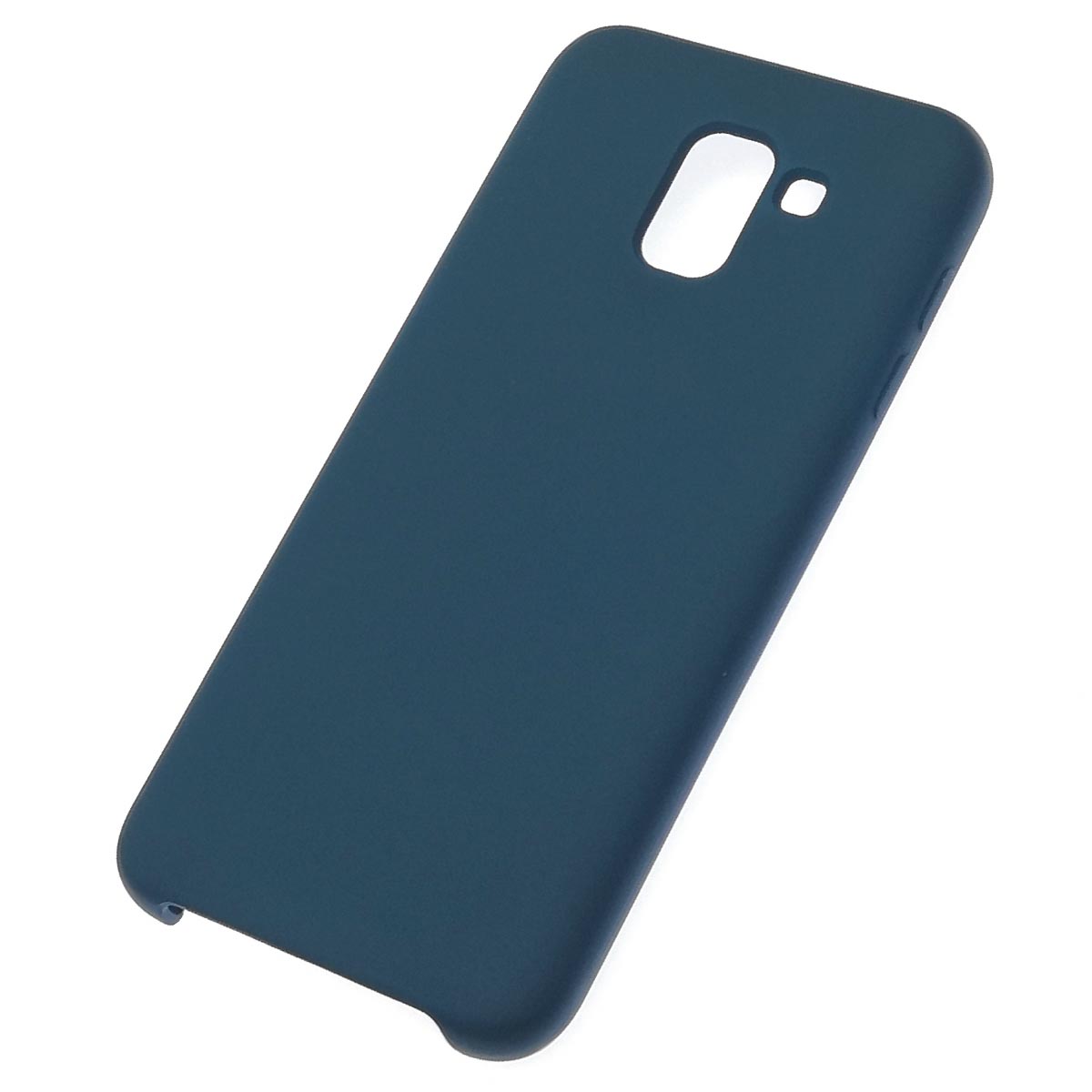Чехол накладка Silicon Cover для SAMSUNG Galaxy J6 2018 (SM-J600), силикон, бархат, цвет синий
