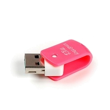 Картридер SMARTBUY SBR-706 MicroSD, цвет розовый