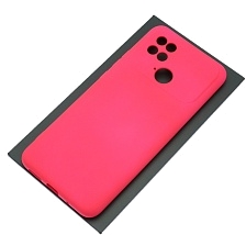 Чехол накладка Silicon Cover для XIAOMI Redmi 10C, XIAOMI POCO C40, защита камеры, силикон, бархат, цвет фуксия