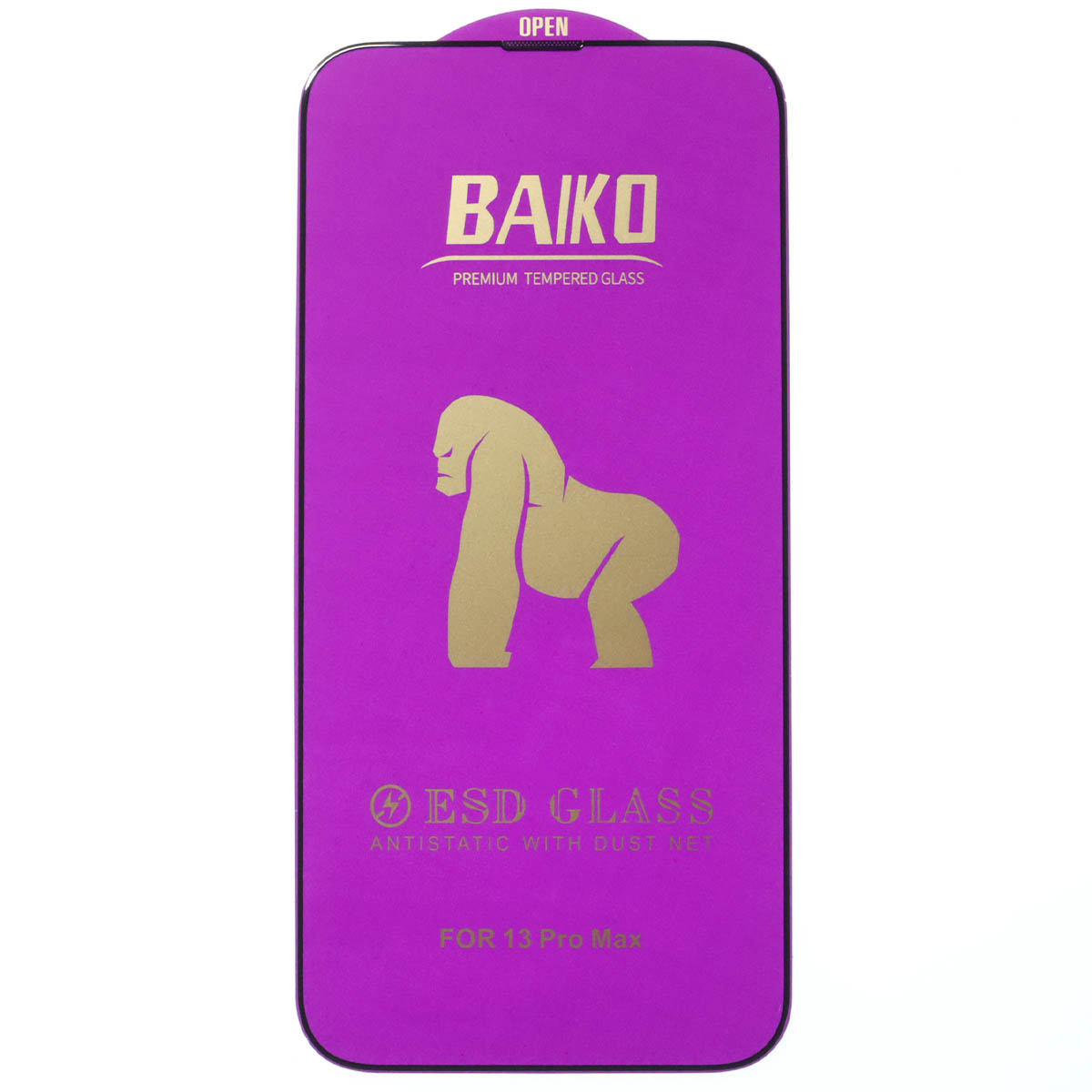 Защитное стекло BAIKO для APPLE iPhone 13 Pro Max (6.7"), iPhone 14 Plus (6.7"), с сеточкой на динамике, цвет окантовки черный
