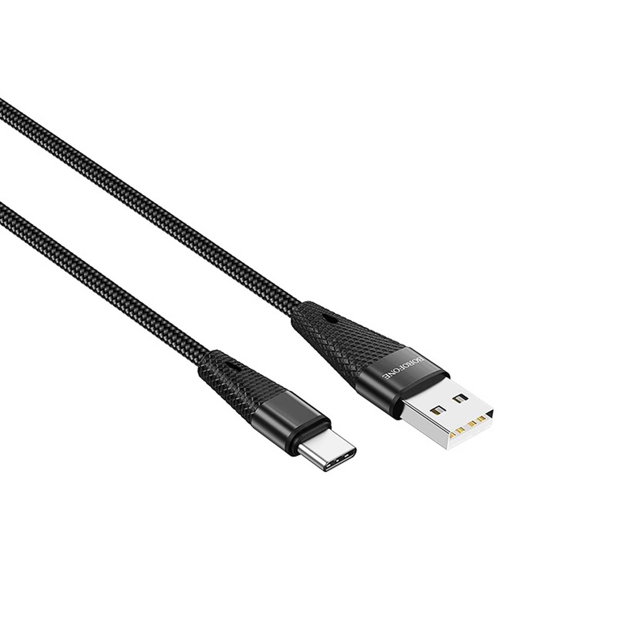 Кабель BOROFONE BU10 Pineapple USB Type C, 3A, длина 1.2 метра, нейлоновое армирование, цвет черный