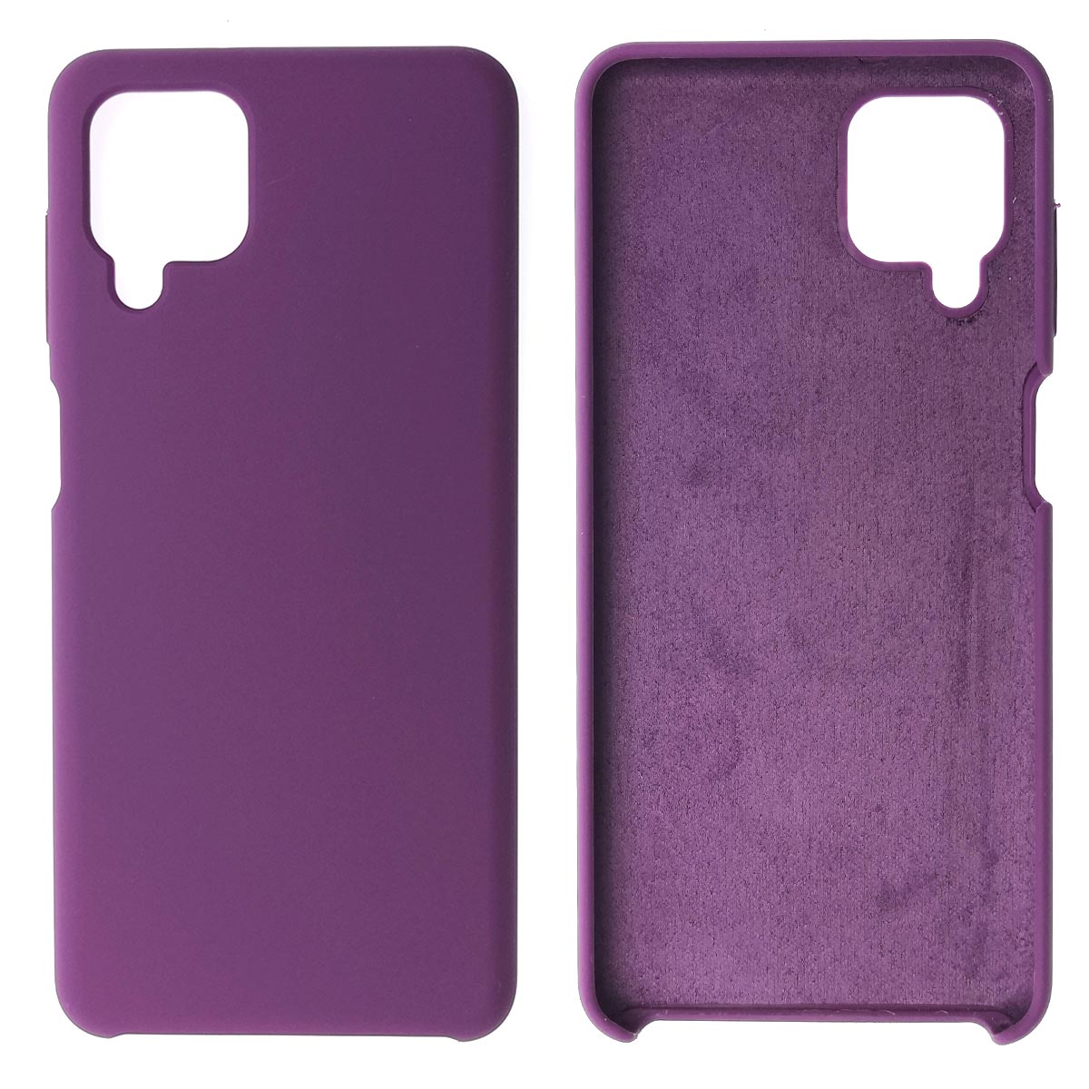 Чехол накладка Silicon Cover для SAMSUNG Galaxy A12 (SM-A125), силикон, бархат, цвет фиолетовый