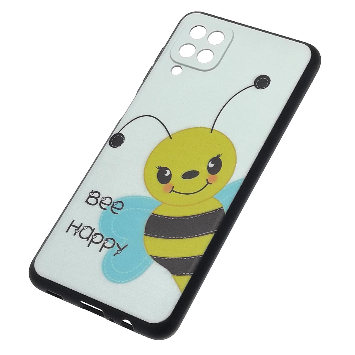 Чехол накладка для SAMSUNG Galaxy A12 (SM-A125), силикон, рисунок Bee Happy