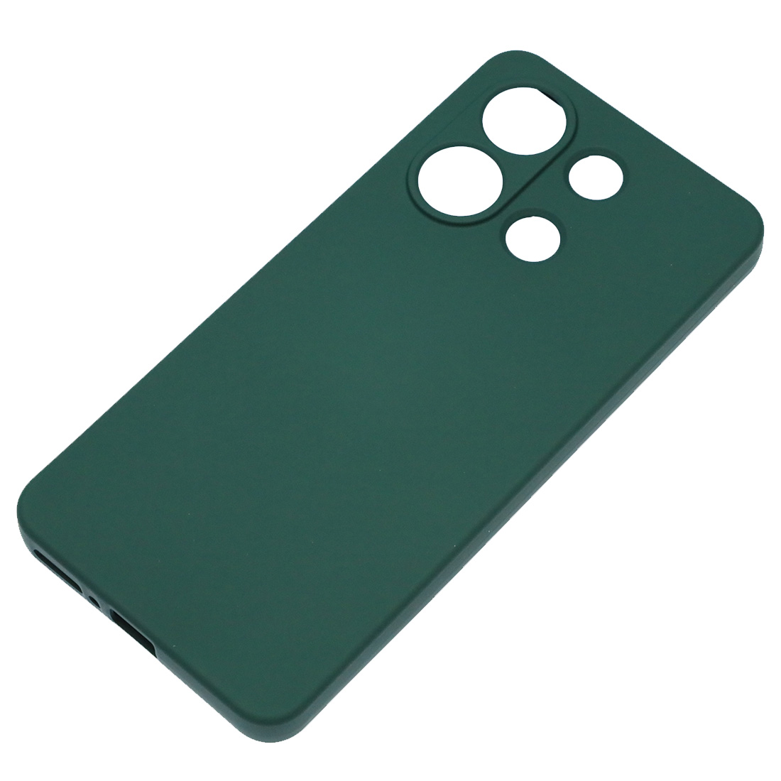Чехол накладка NANO для XIAOMI Redmi Note 13 4G, защита камеры, силикон, бархат, цвет темно зеленый
