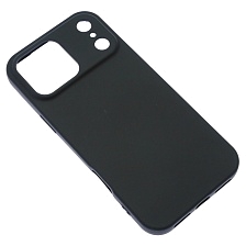 Чехол накладка NANO для APPLE iPhone 17 Pro Max, силикон, бархат, цвет черный