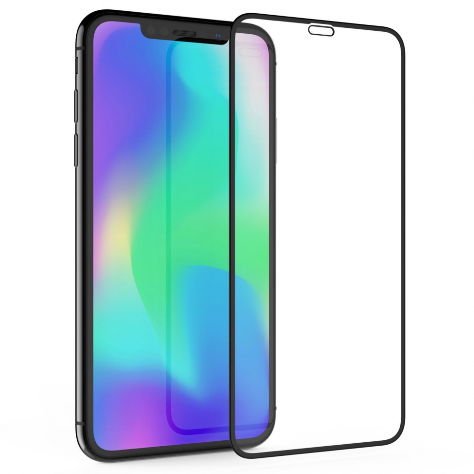 Защитное стекло 10D для Apple iPhone XS MAX 6.5"/тех.пак/ черный.