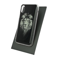 Чехол накладка для APPLE iPhone X, силикон, рисунок Лев.