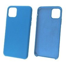 Чехол накладка Silicon Case для APPLE iPhone 11 Pro MAX 2019, силикон, бархат, цвет синий.