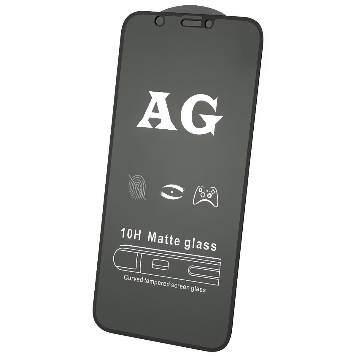 Защитное стекло AG Full Glue для APPLE iPhone 12 mini (5.4"), матовое, цвет окантовки черный