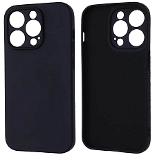 Чехол накладка NANO для APPLE iPhone 14 Pro, защита камеры, силикон, бархат, цвет черный