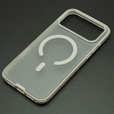 Чехол накладка NEW с поддержкой Magsafe для APPLE iPhone 17 Pro Max, iPhone 18 Pro Max, матовый, силикон, пластик, цвет прозрачно серый