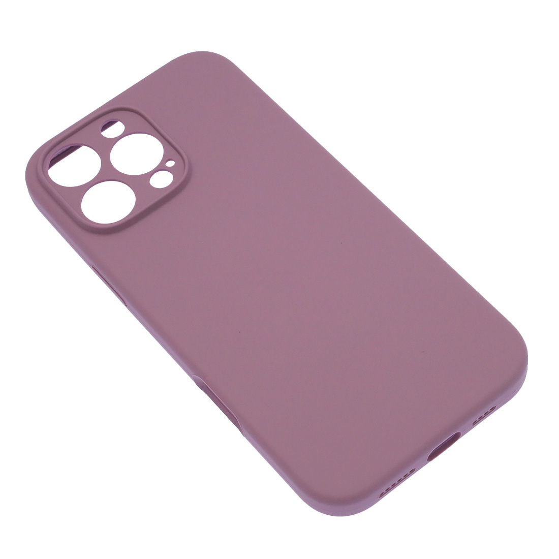 Чехол накладка Silicon Case для APPLE iPhone 16 Pro Max, защита камеры,силикон, бархат, цвет светло лиловый