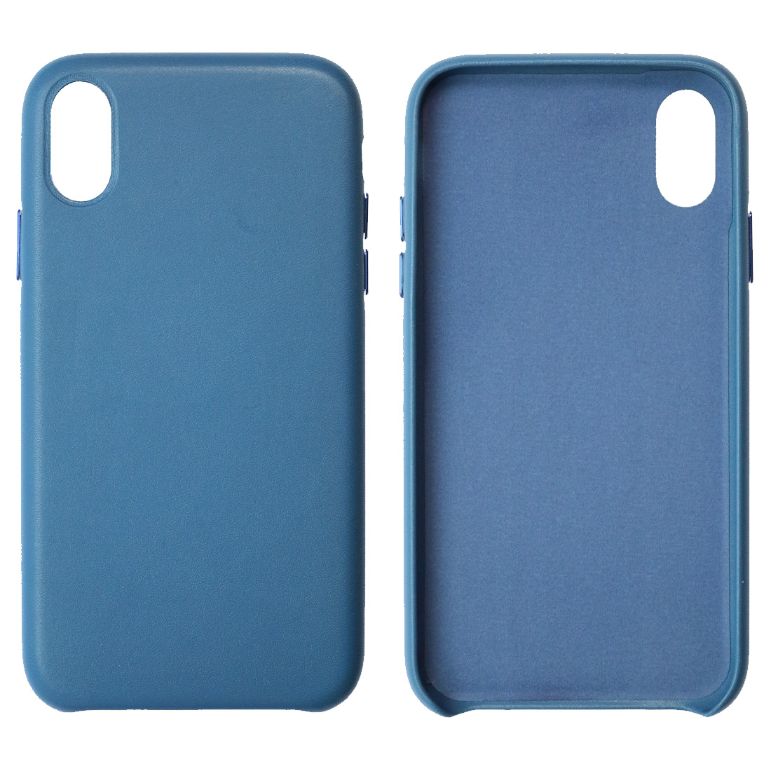 Чехол накладка Leather Case для APPLE iPhone XR, силикон, бархат, экокожа, цвет синий