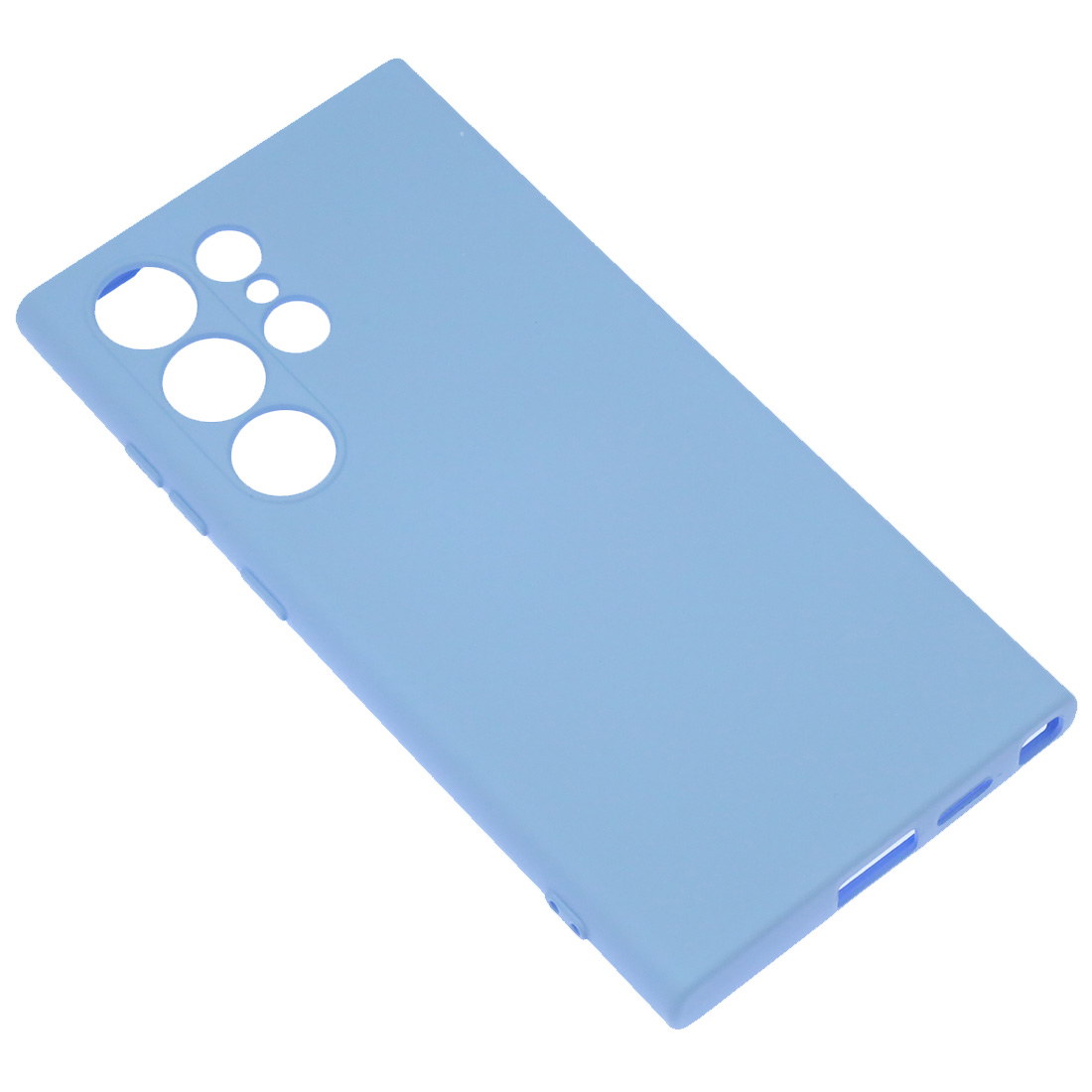 Чехол накладка NANO для SAMSUNG Galaxy S24 Ultra, защита камеры, силикон, бархат, цвет васильковый