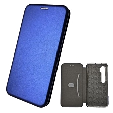 Чехол книжка для XIAOMI Mi CC9 Pro, Note 10, экокожа, визитница, магнит, цвет темно синий.