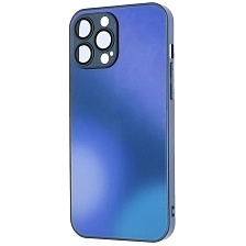 Чехол накладка с поддержкой MagSafe для APPLE iPhone 13 Pro Max (6.7"), силикон, стекло, защита камеры, цвет темно синий