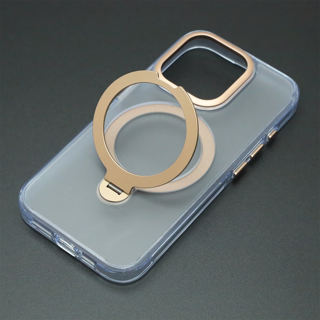 Чехол накладка Cabbeen с поддержкой MagSafe для APPLE iPhone 15 Pro, матовый, цвет прозрачно золотистый