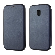Чехол книжка STYLISH для SAMSUNG Galaxy J3 2017 (SM-J330), экокожа, визитница, цвет темно синий