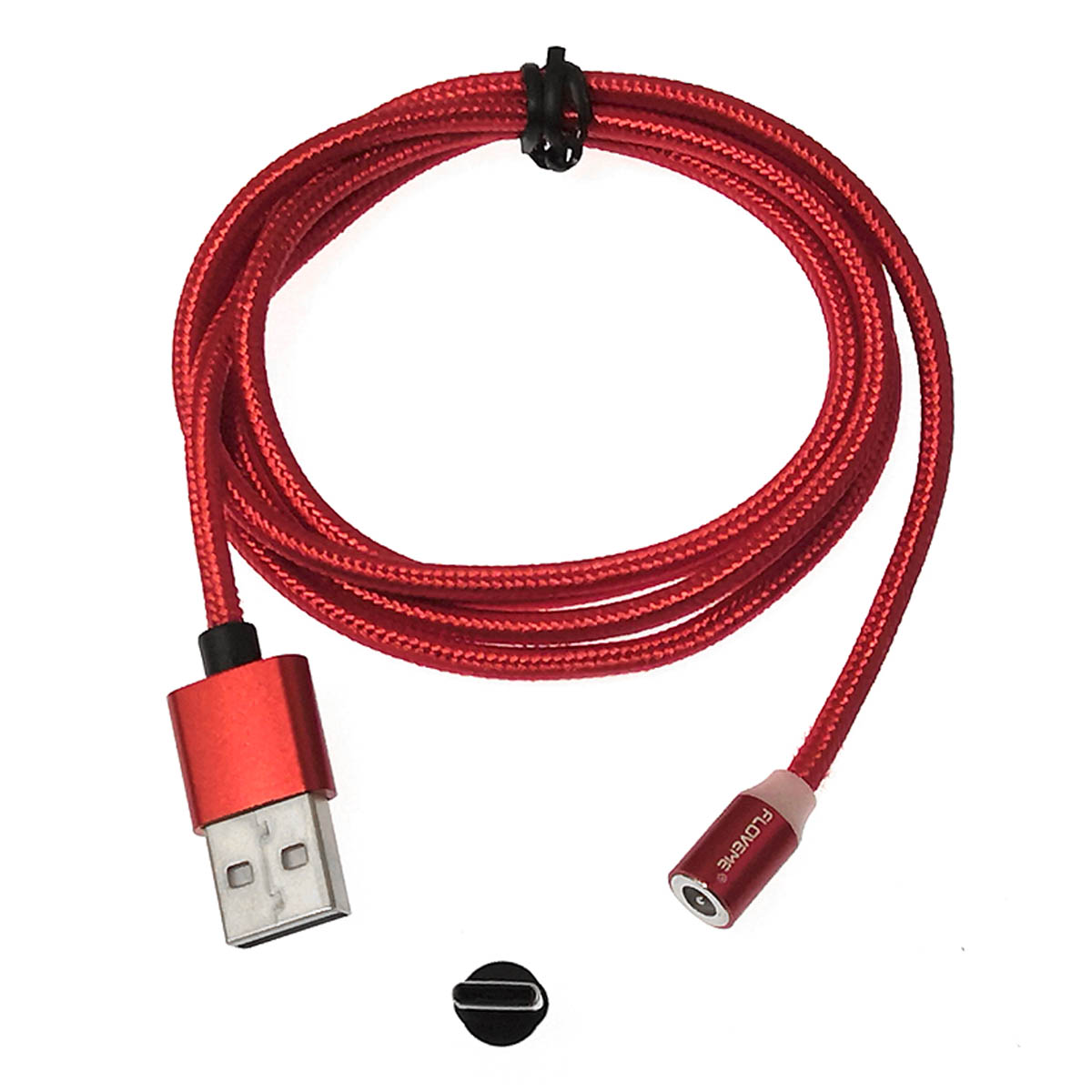 Магнитный зарядный кабель FLOVEME USB Type C, 2A, длина 1 метр, цвет красный