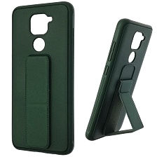 Чехол накладка L NANO для XIAOMI Redmi Note 9, силикон, держатель, цвет темно зеленый